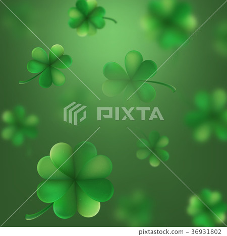 St. Patrick s Day shamrocks blur effect. EPS 10 36931802
