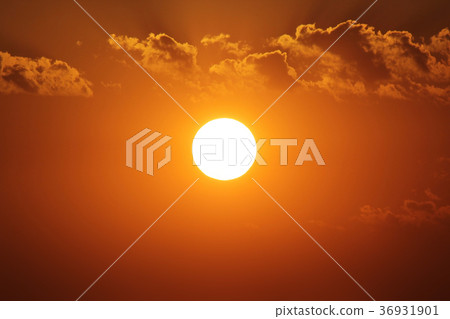big bright sun on sky background big bright sun on sky background 36931901