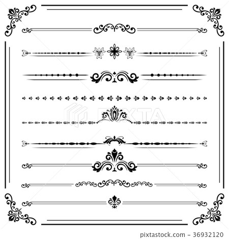 Vintage Set of ector Horizontal Elements 36932120