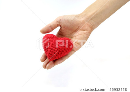 red, heart, crochet 36932558