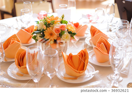 婚禮圖像結婚宴會宴會廳桌面 36932621