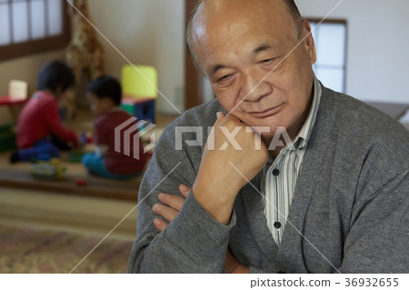Grandchild tired senior Grandchild tired senior 36932655