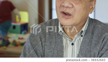 Grandchild tired senior Grandchild tired senior 36932683