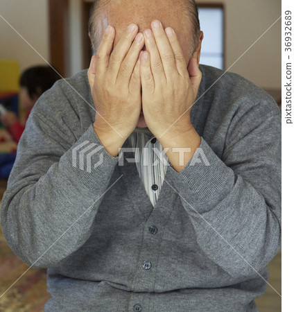 Grandchild tired senior Grandchild tired senior 36932689