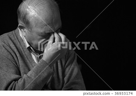 Worried senior black back 36933174