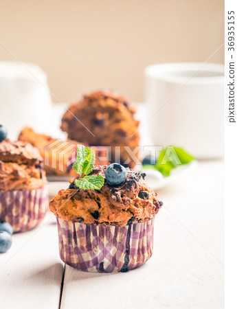 Carrot muffins with blueberrie 36935155