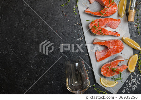 Steak of fresh salmon Steak of fresh salmon 36935256