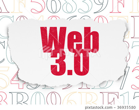 Web design concept: Web 3.0 on Torn Paper 36935580