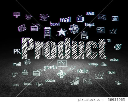 Marketing concept: Product in grunge dark room 36935965