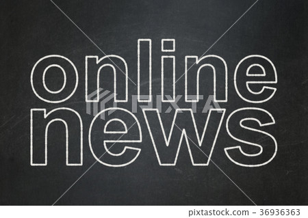 News concept: Online News on chalkboard background 36936363