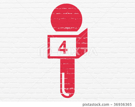 News concept: Microphone on wall background 36936365