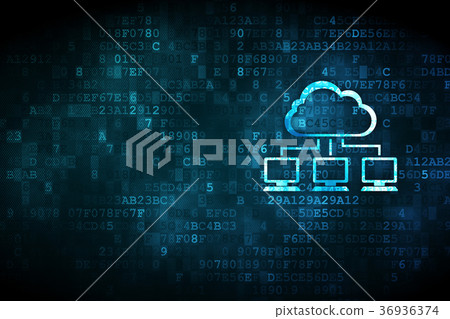 Cloud technology concept: Cloud Network on digital Cloud technology concept: Cloud Network on digital 36936374