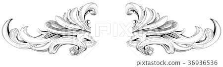 [Decoration] ornament of heavyweight and precise line drawing 36936536
