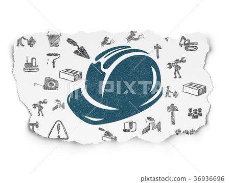 Building construction concept: Safety Helmet on 36936696