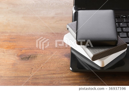 stack of portable external hard drive stack of portable external hard drive 36937396