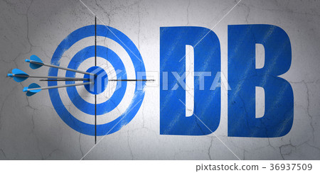 Stock market indexes concept: target and DB on Stock market indexes concept: target and DB on 36937509