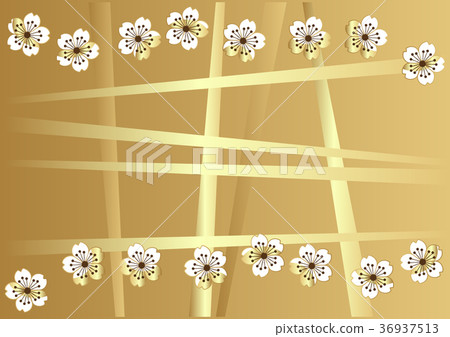 Golden background. Japanese pattern. Sakura's modern background material. Golden background. Japanese pattern. Sakura's modern background material. 36937513