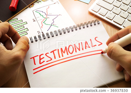 Testimonials written in a note. Testimonials written in a note. 36937830