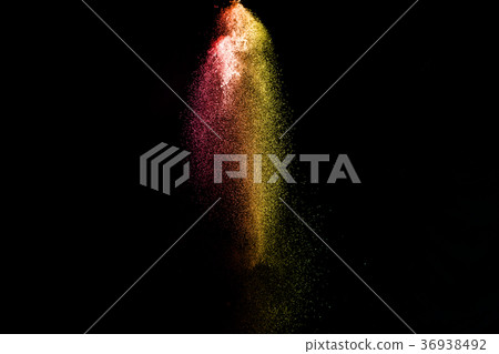 Freeze motion of multicolored particles on black Freeze motion of multicolored particles on black 36938492