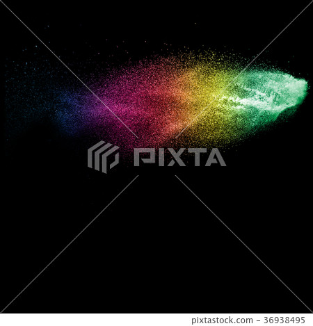 Freeze motion of multicolored particles on black Freeze motion of multicolored particles on black 36938495