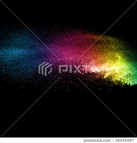 Freeze motion of multicolored particles on black Freeze motion of multicolored particles on black 36938497