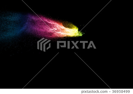 Freeze motion of multicolored particles on black Freeze motion of multicolored particles on black 36938499
