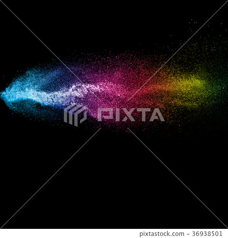 Freeze motion of multicolored particles on black Freeze motion of multicolored particles on black 36938501
