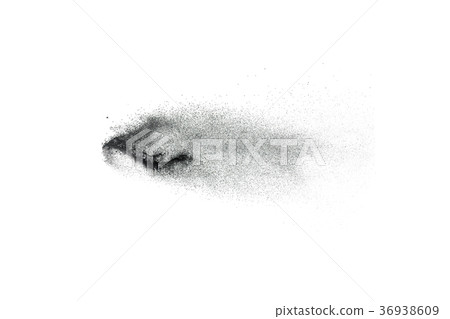 Black particles splatter on white background 36938609