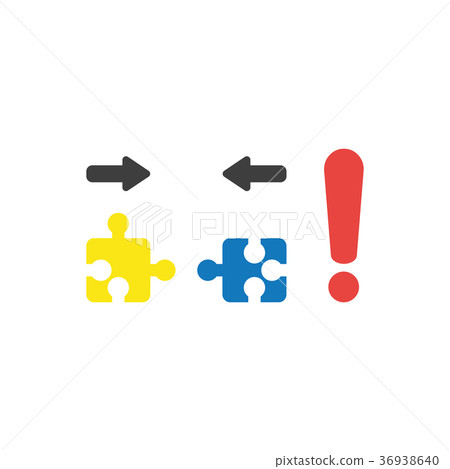 Vector two pieces of incompatible jigsaw 36938640