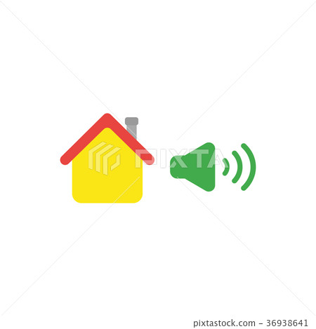 Vector concept of house and high speaker sound 36938641