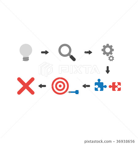 Vector of unsuccess with grey light bulb 36938656