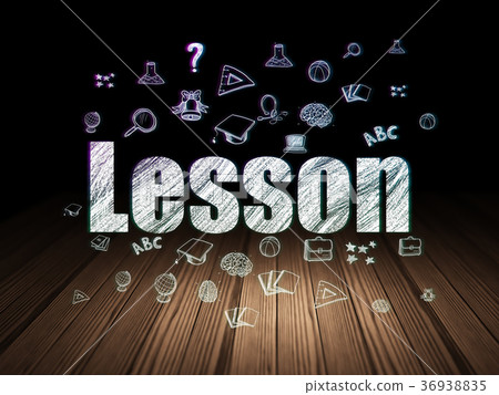Learning concept: Lesson in grunge dark room 36938835