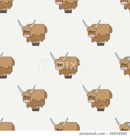 Flat line color vector seamless pattern cute Flat line color vector seamless pattern cute 36938998