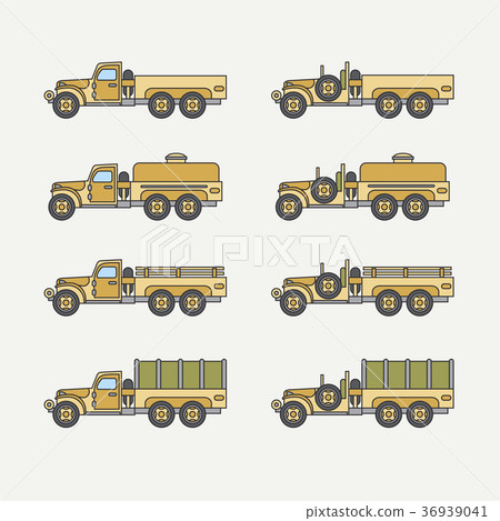 Line flat color vector icon set service staff open Line flat color vector icon set service staff open 36939041