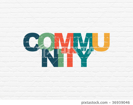 Social media concept: Community on wall background Social media concept: Community on wall background 36939046
