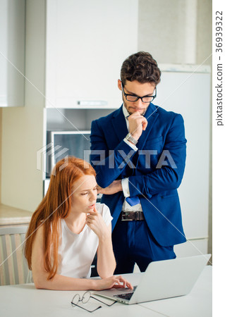 business managers working with new startup project 36939322