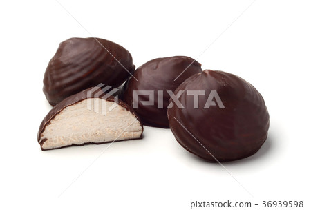 Zephyr in chocolate isolated on white 36939598