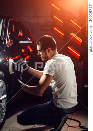 series of detailed cars: Polishing a car 36939737