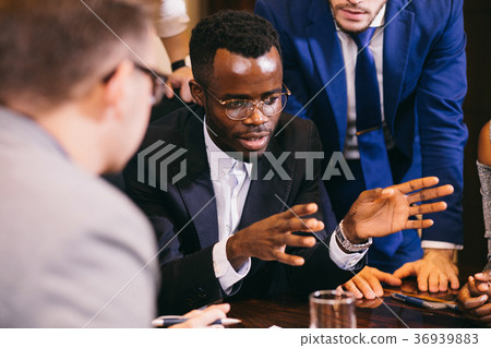 team of african and caucasian entrepreneurs 36939883