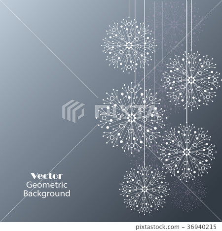 White snowflakes made of connected lines and dots White snowflakes made of connected lines and dots 36940215