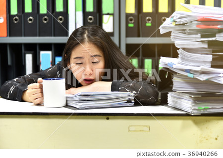 Work hard, Lot of work, Stacks of document paper 36940266