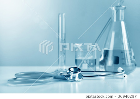 Stethoscope and scientific laboratory experimental 36940287
