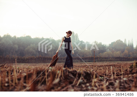 Lonely girl on a walk 36941486