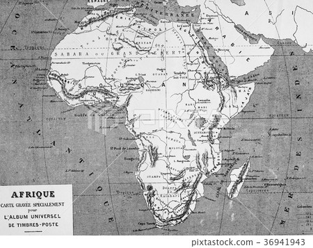 Old Map Africa Continent Old Map Africa Continent 36941943