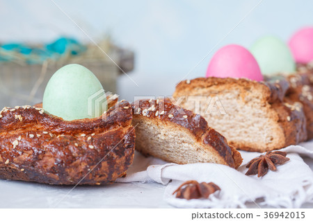 Traditional Greek Easter bread - tsoureki Traditional Greek Easter bread - tsoureki 36942015
