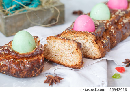 Traditional Greek Easter bread - tsoureki Traditional Greek Easter bread - tsoureki 36942018