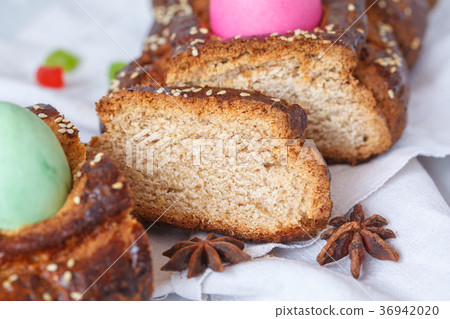 Traditional Greek Easter bread - tsoureki Traditional Greek Easter bread - tsoureki 36942020