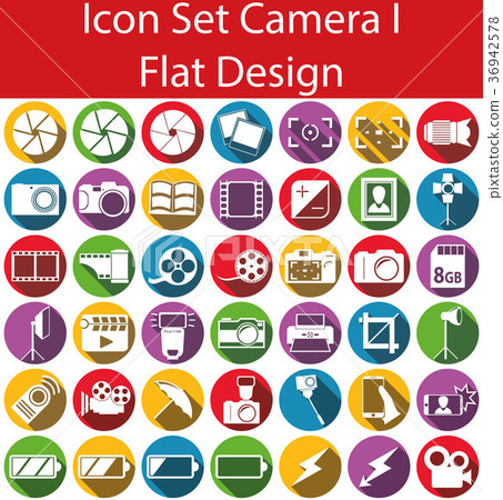 Flat Design Icon Set Camera I 36942578