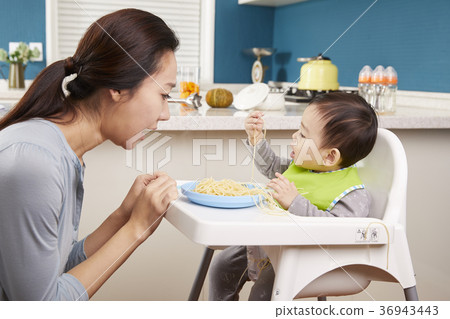 Mother, Son, Infant, Kitchen, Korean Mother, Son, Infant, Kitchen, Korean 36943443
