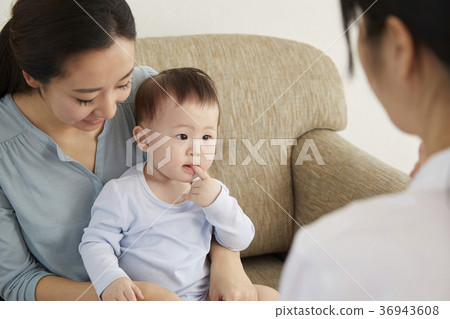 媽媽，兒子，嬰兒，醫生，韓國人 36943608